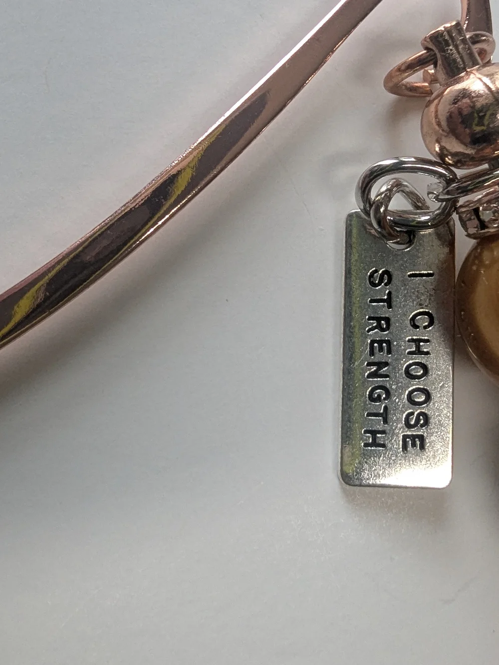 Hand Crafted Bookmark I Choose Strength Gold Tone